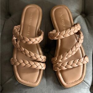 Sincerely Jules Tan Braided Strap Sandals